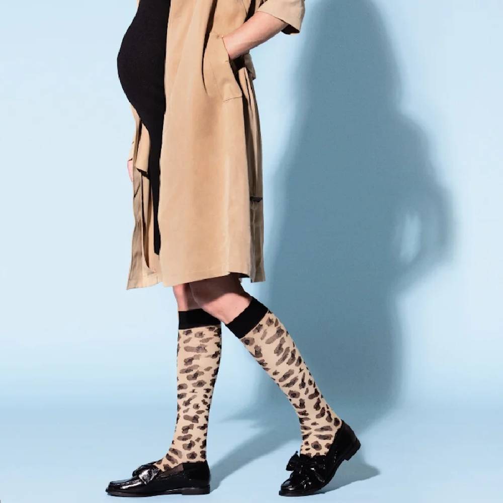 Produktbild 2 - SupCare Stödstrumpor Bomull Leopard