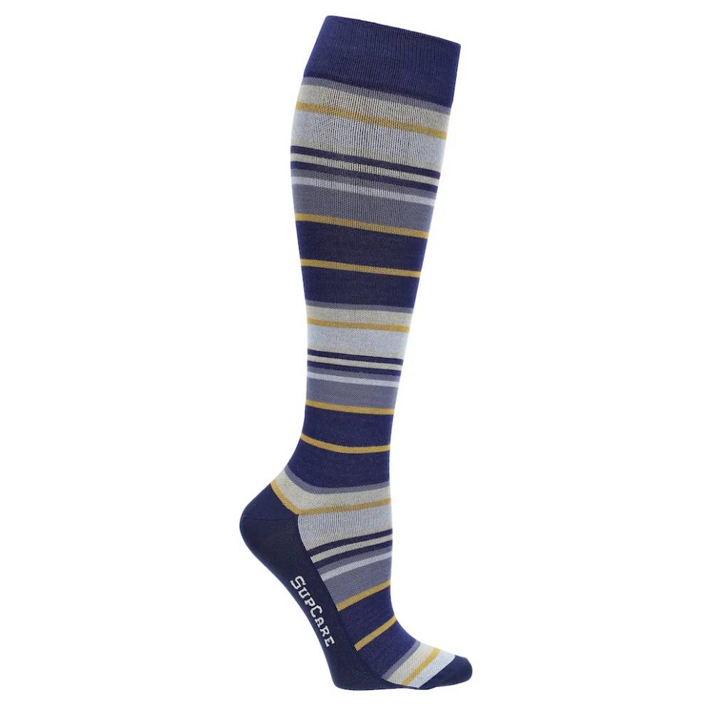 SupCare Stödstrumpor Bambu Stripes Marine