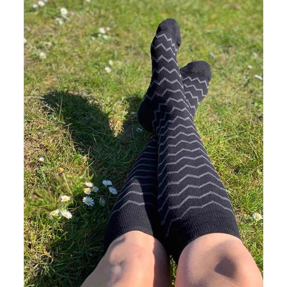 Produktbild 2 - SupCare Stödstrumpor Bomull Svartgrå