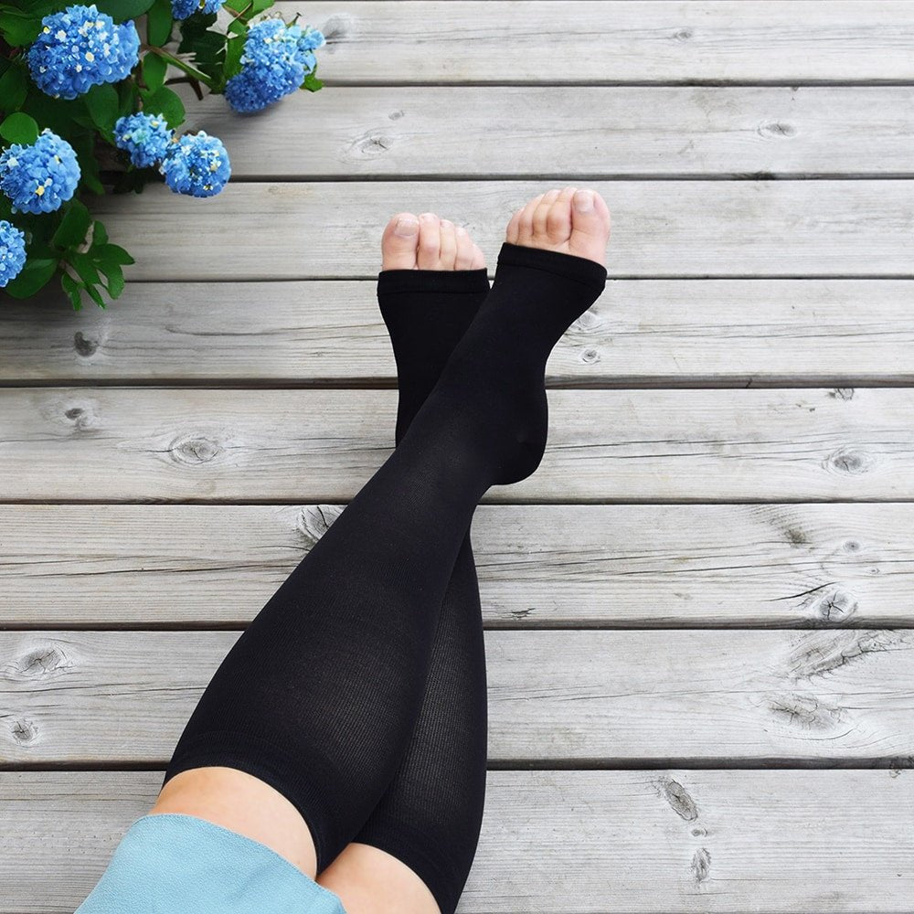 Produktbild 2 - Minfot Tunna Stödstrumpor Everyday Öppen Tå Svart 1-pack