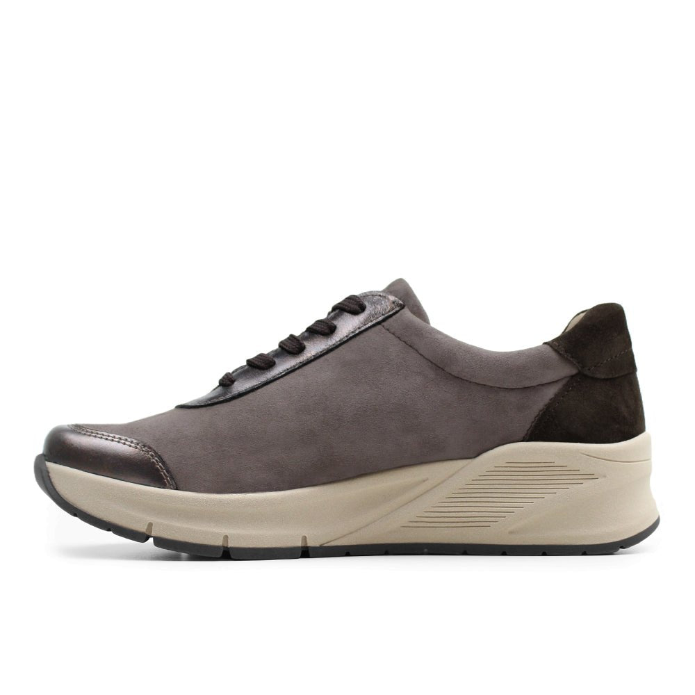 Minfot Vei Sneaker Stretch Nubuck Taupe Oxid