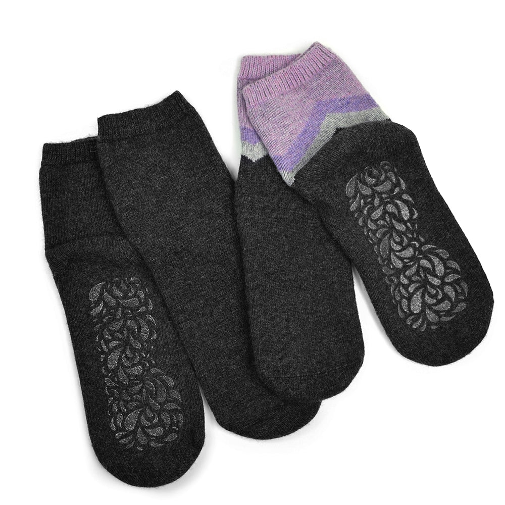 Produktbild 5 - Minfot Strumpor Antihalk Ull Cosy Viola 2-pack