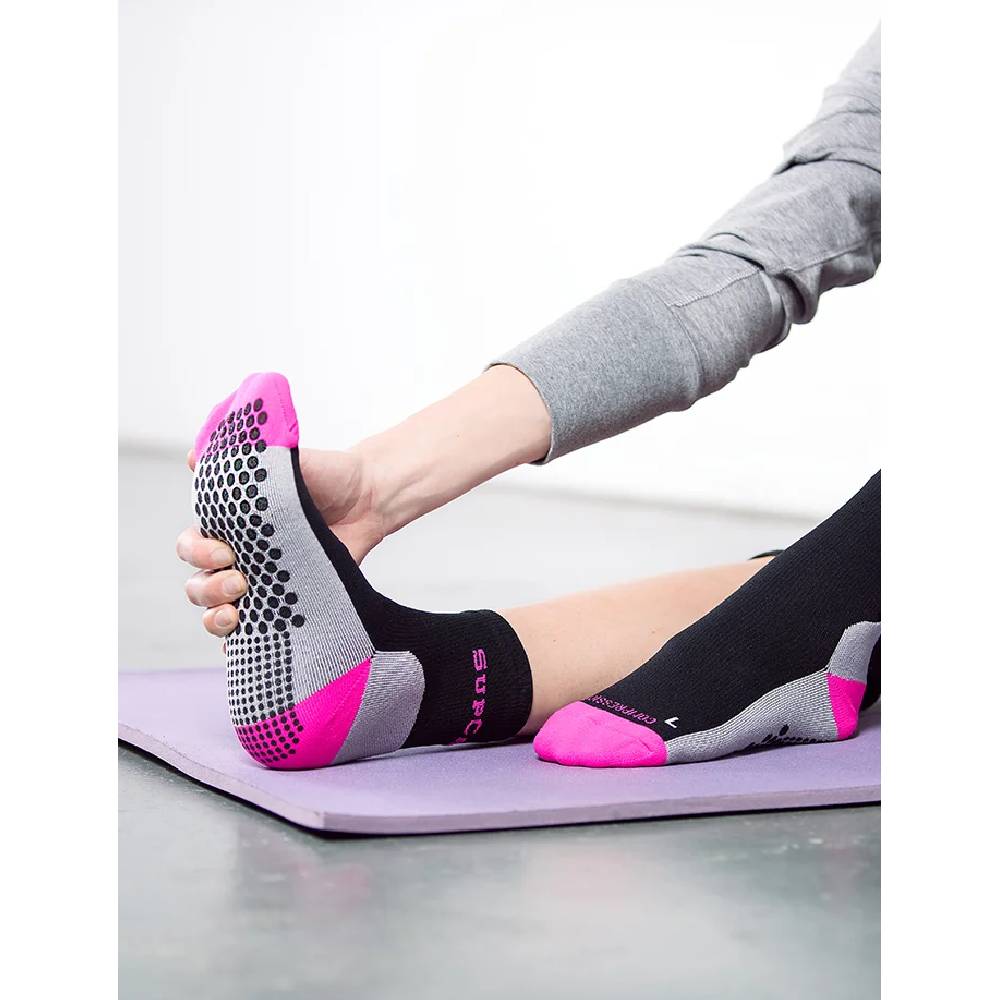 SupCare Kompressionsstrumpor Antihalk Svart Rosa