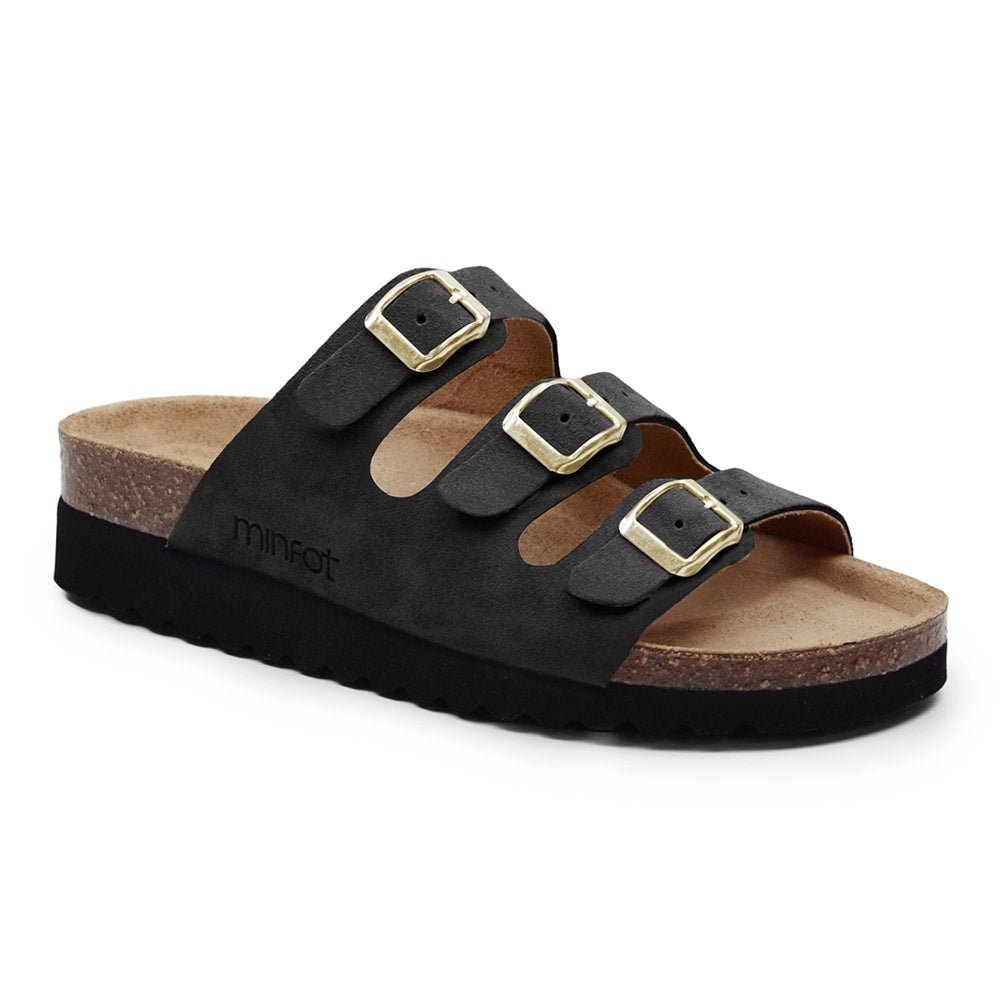 Minfot Sandal Mjuk Bio Svart Mocka