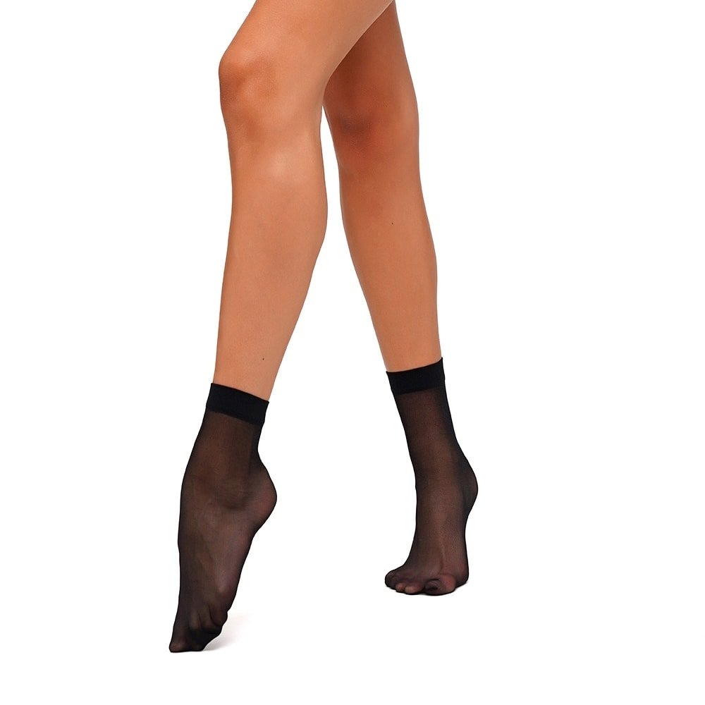 Giulia Easy Nylonstrumpor Ankel 2-pack 40 den Svart