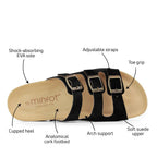 Minfot Lo Biosandaler Dam Mocka Anatomisk 3-remmar Svart