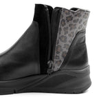 Minfot Zon Chelsea Boots med zip Stretch Läder Svart Leopard