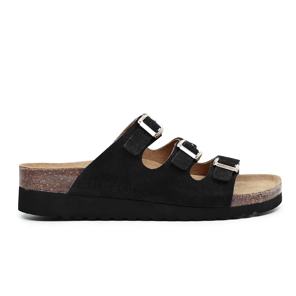 Minfot Sandal Mjuk Bio Svart Mocka
