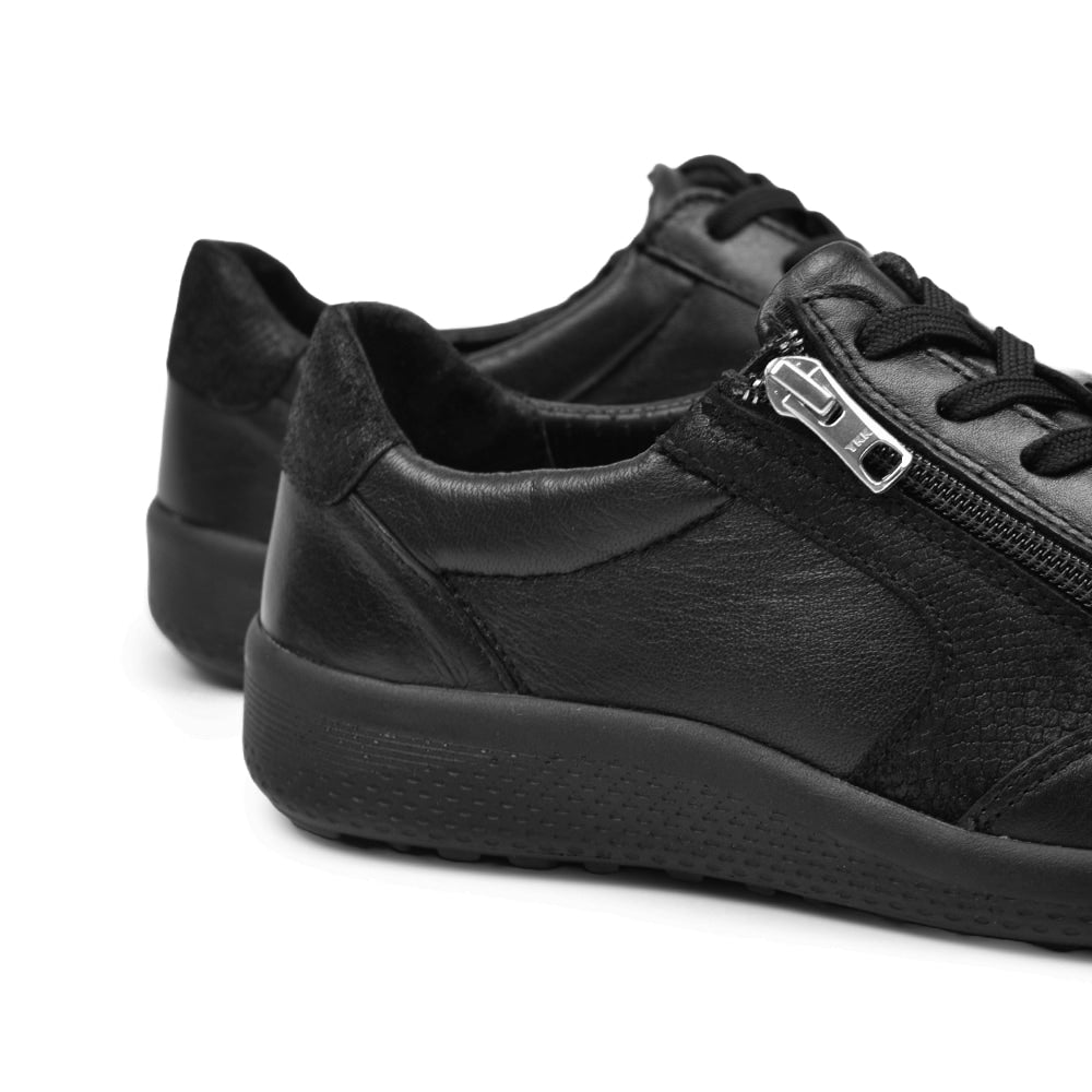 Minfot Way Sneaker Bred Stretch Zip Svart