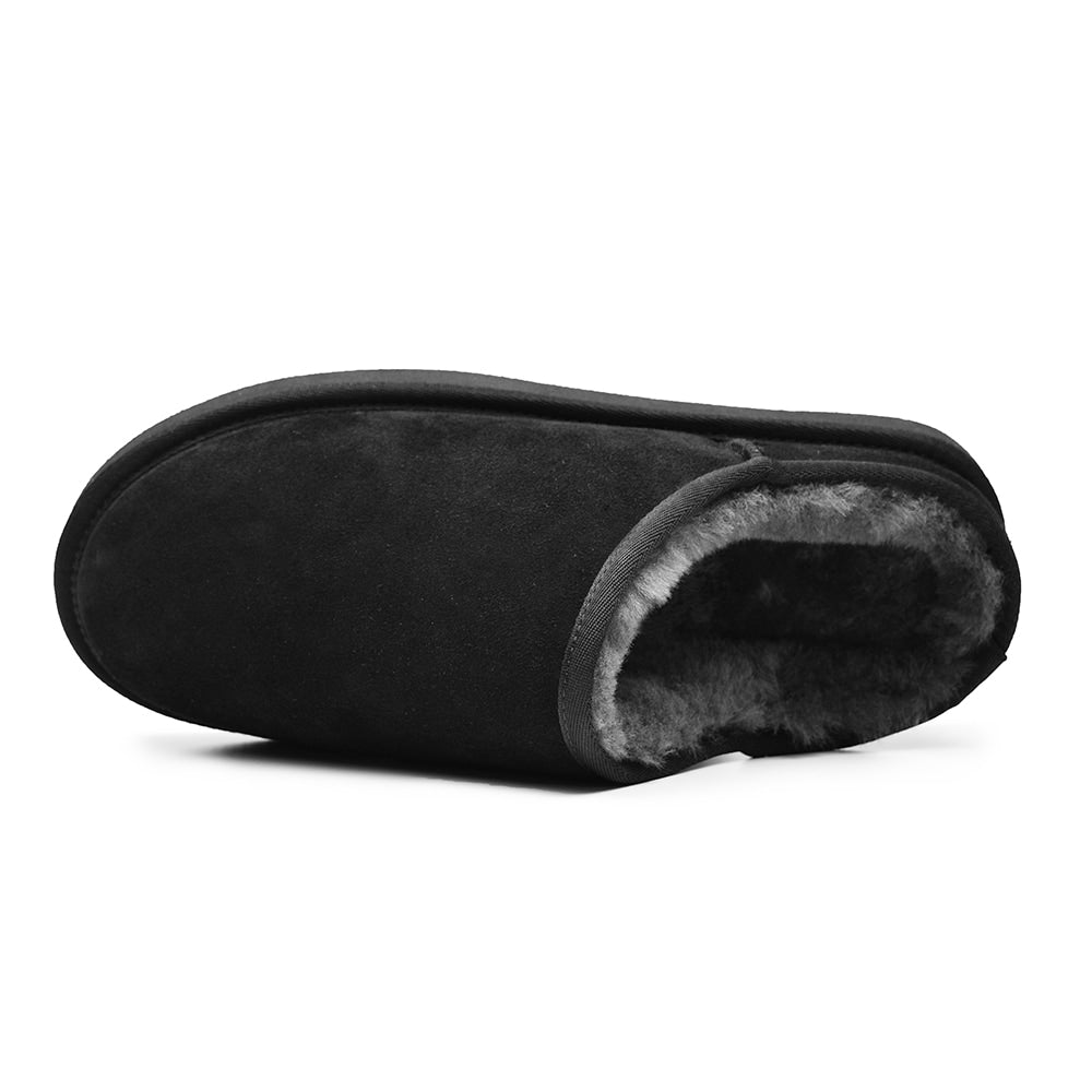 Minfot Fårskinnstofflor Vejle med sula Svart