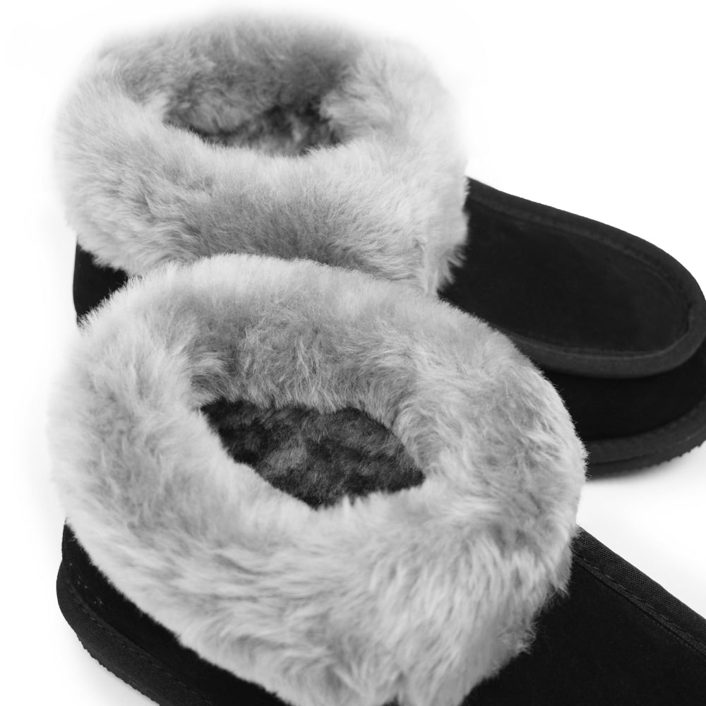 Produktbild 8 - Minfot Fårskinnstofflor Koster med sula Svart