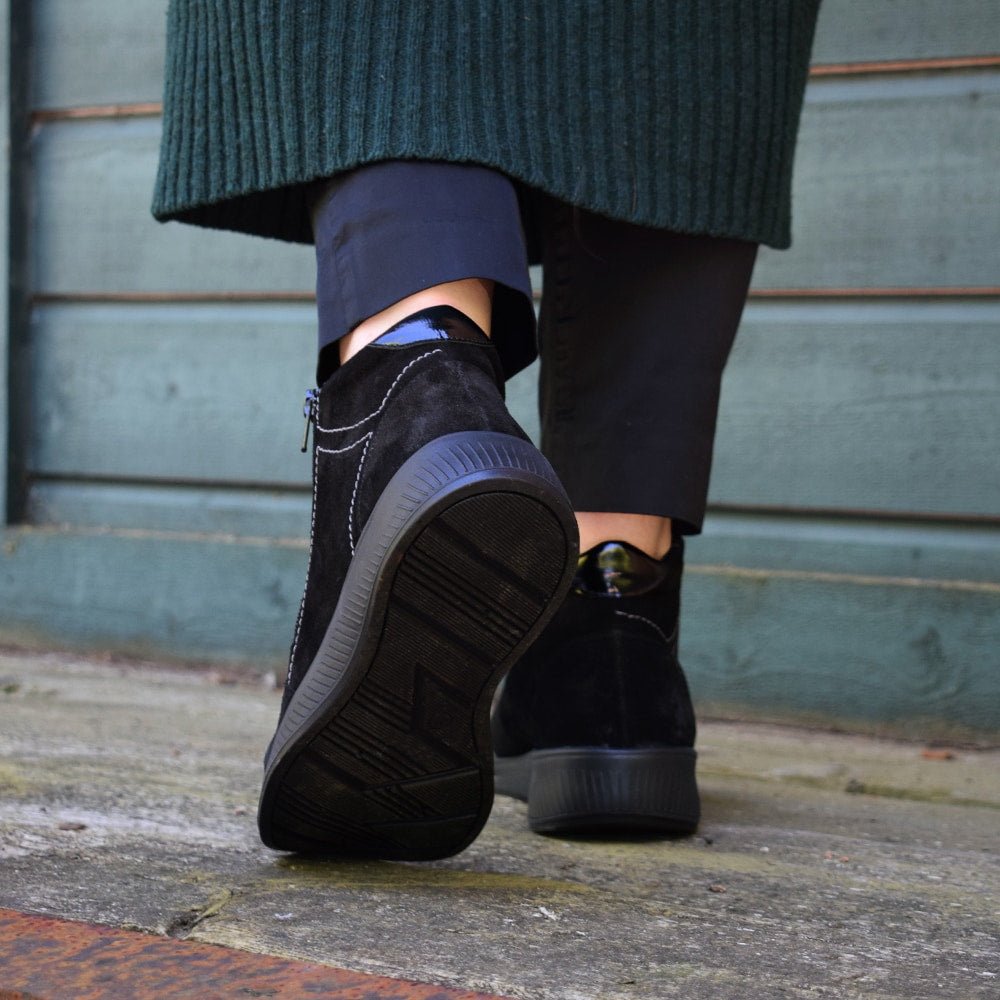 Minfot Helga Känga med dragkedja Stretch TEX-membran Svart