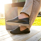 Minfot Herrtofflor Hans Läder Hälkappa Svart