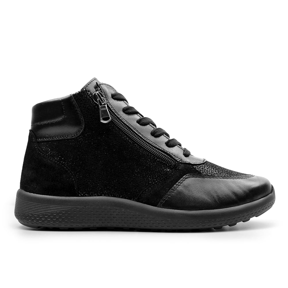 Produktbild 3 - Minfot Way Hög Sneaker Bred Stretch Svart