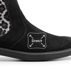 Minfot Bou Chelsea Boots med zip Stretch Nubuck Svart Leopard