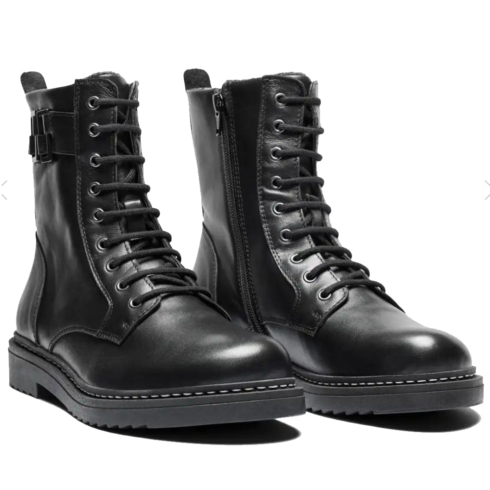 New Feet Annie Boots Snörning Dragkedja Svart