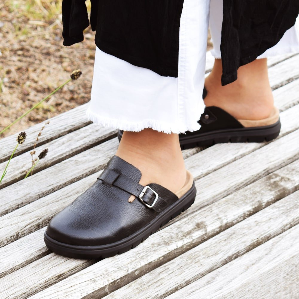 Minfot Mjuk Toffel Soft Svart Skinn