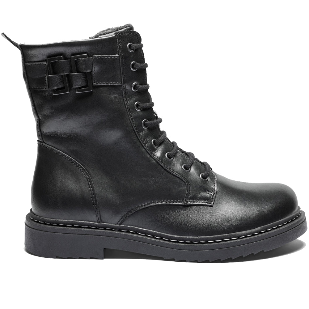 New Feet Annie Boots Snörning Dragkedja Svart