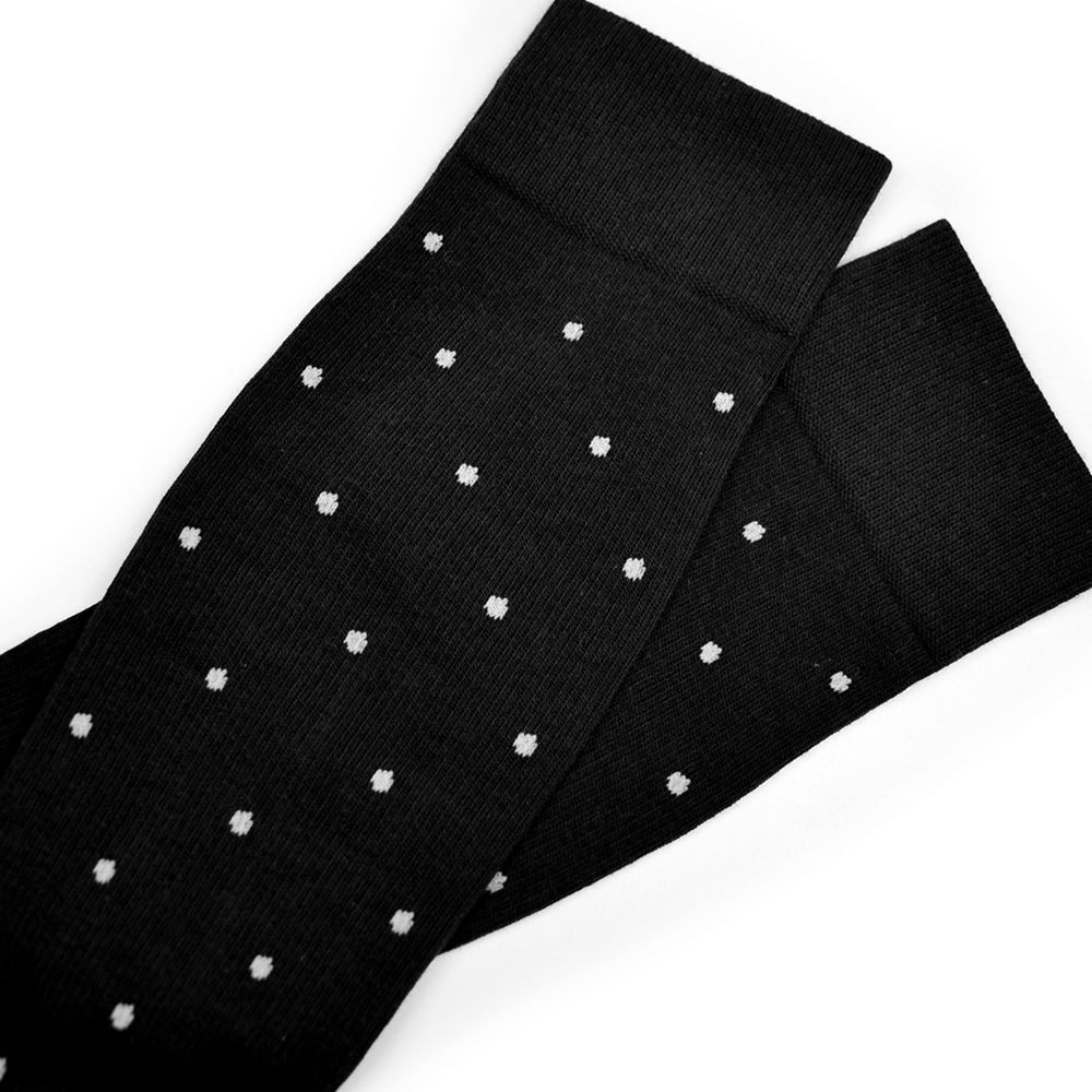 Minfot Stödstrumpor Bambu Prickig Svart 1-pack