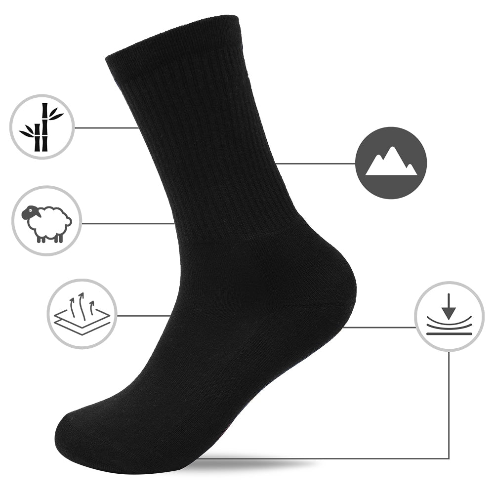 Produktbild 3 - Minfot Vandringsstrumpor Bambu Merinoull Svart 1-pack