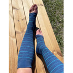 Supcare Stödstrumpor Öppen Tå Bambu Blue Stripe 1-pack