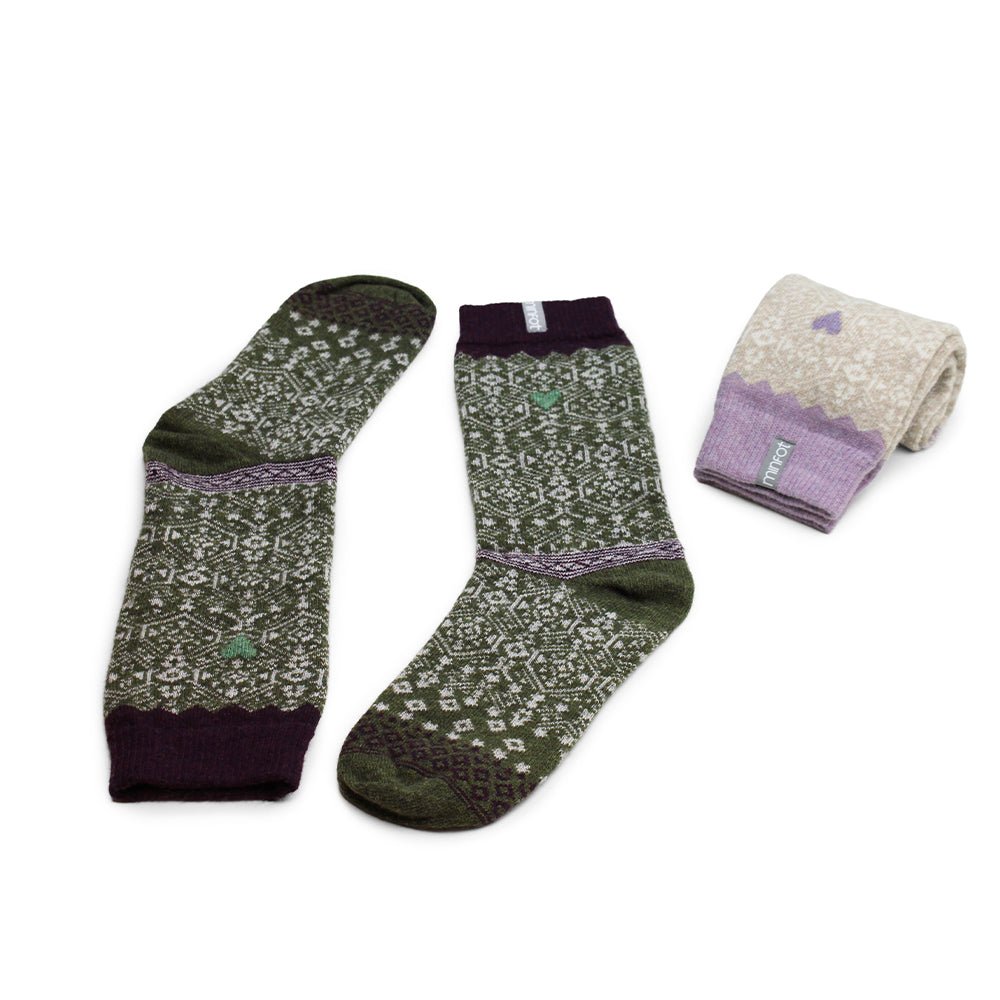 Minfot Ullstrumpor Kärlek 2-pack