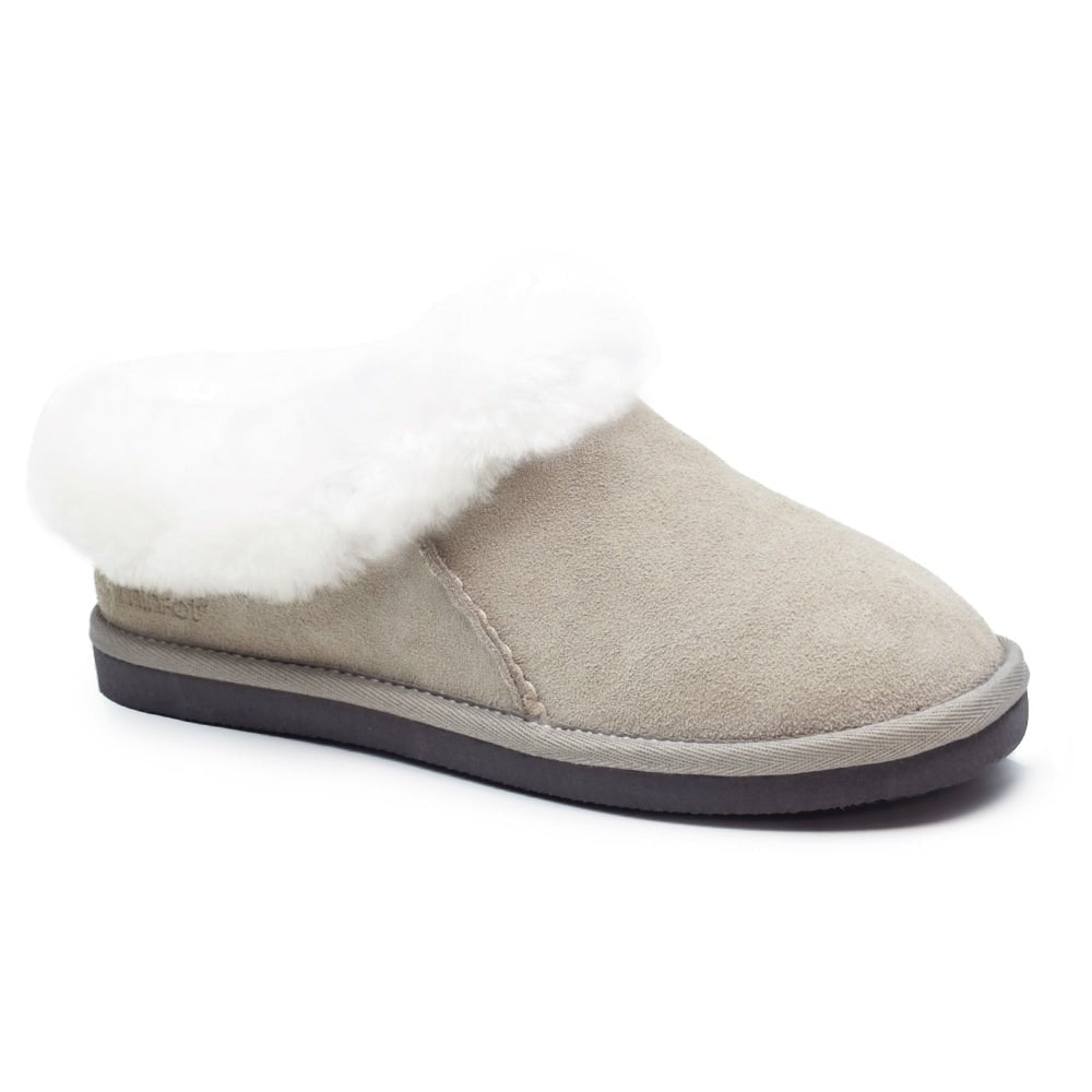 Minfot Tofflor Fårskinn Bergen med sula Taupe
