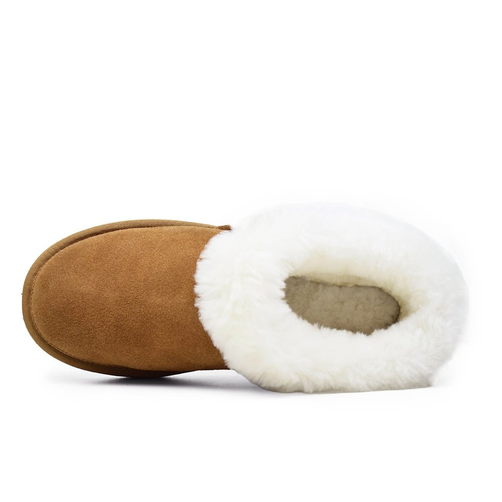 Minfot Fårskinnstofflor Bergen med sula Chestnut