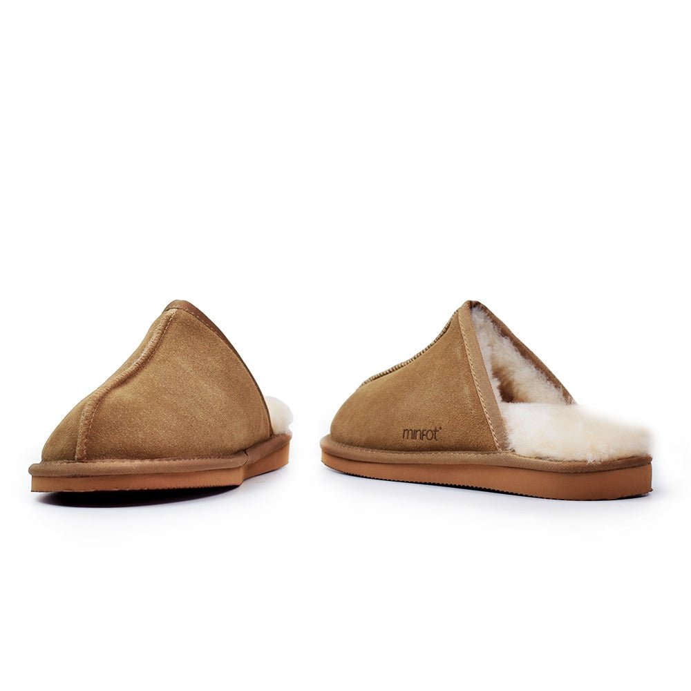 Minfot Fårskinnstofflor Slip-on Orust med sula Chestnut