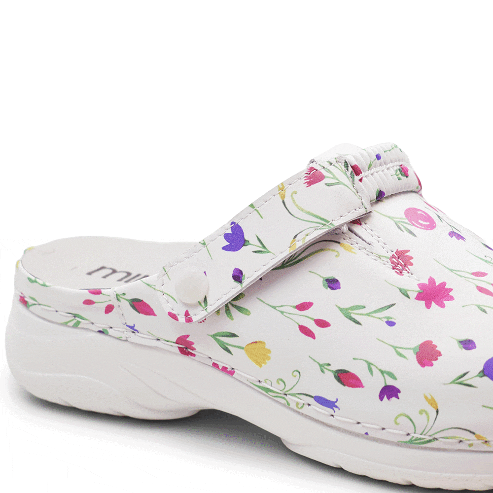 Minfot Arbetsskor Mjuk Toffel Blommig