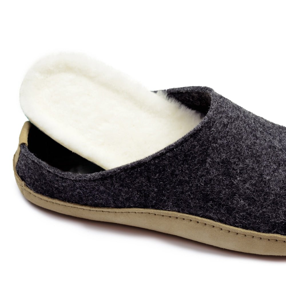 Produktbild 3 - Minfot Ulltofflor Arild Fotbädd Fårskinn Mörkgrå