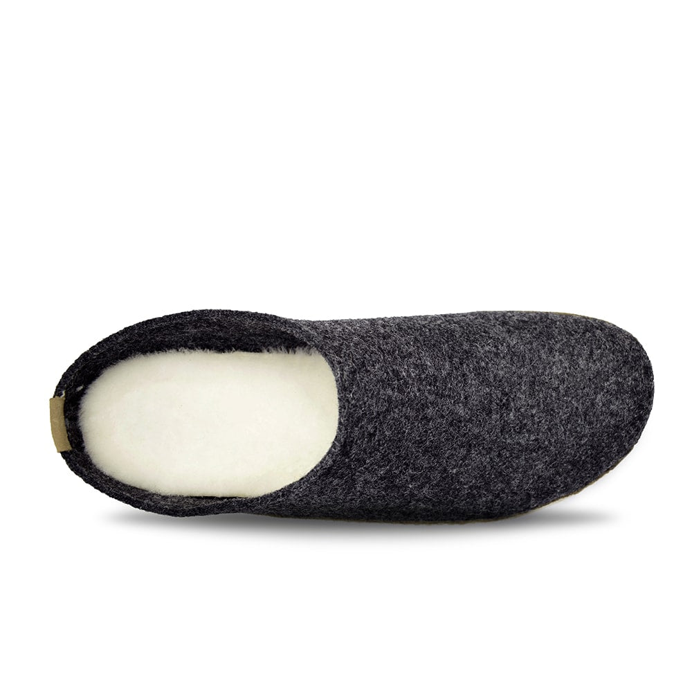 Minfot Ulltofflor Arild Fotbädd Fårskinn Mörkgrå