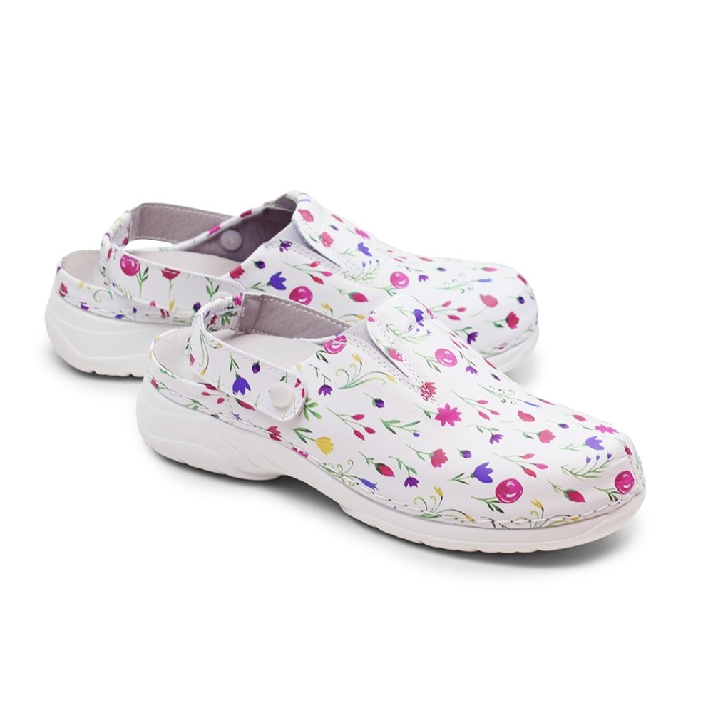 Minfot Arbetsskor Mjuk Toffel Blommig