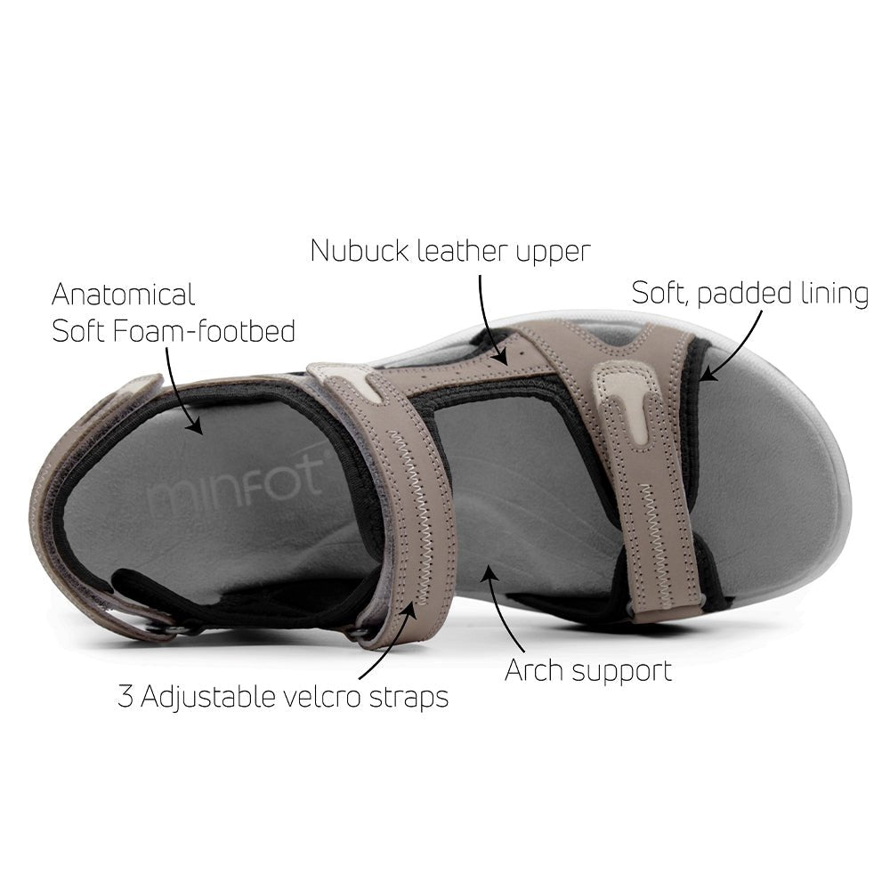 Minfot Nyhamn Sandaler Dam Brown Beige