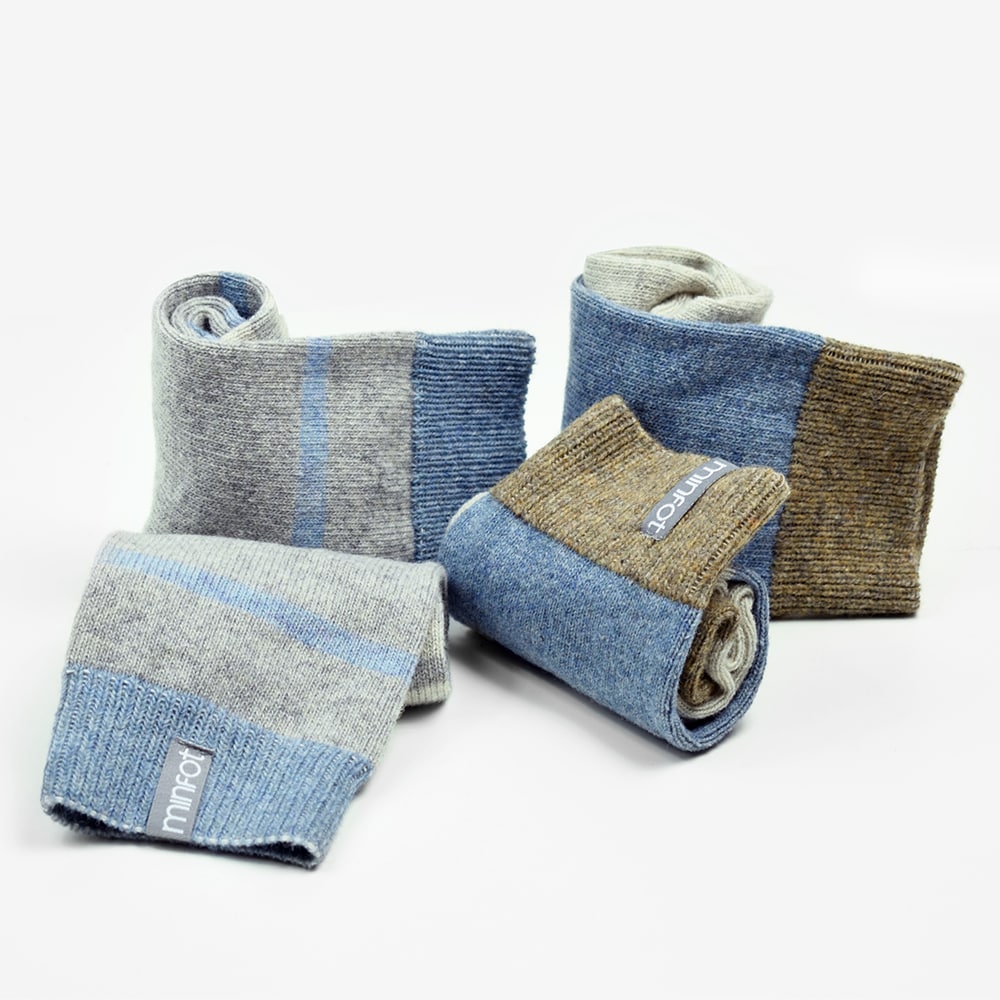 Produktbild 4 - Minfot Ullstrumpor Strand Indigo 2-pack