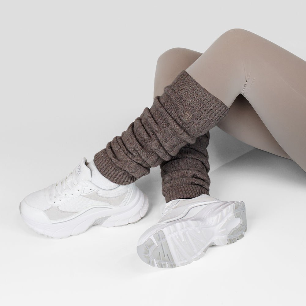 Minfot Benvärmare Ull Brun Melange 1-pack