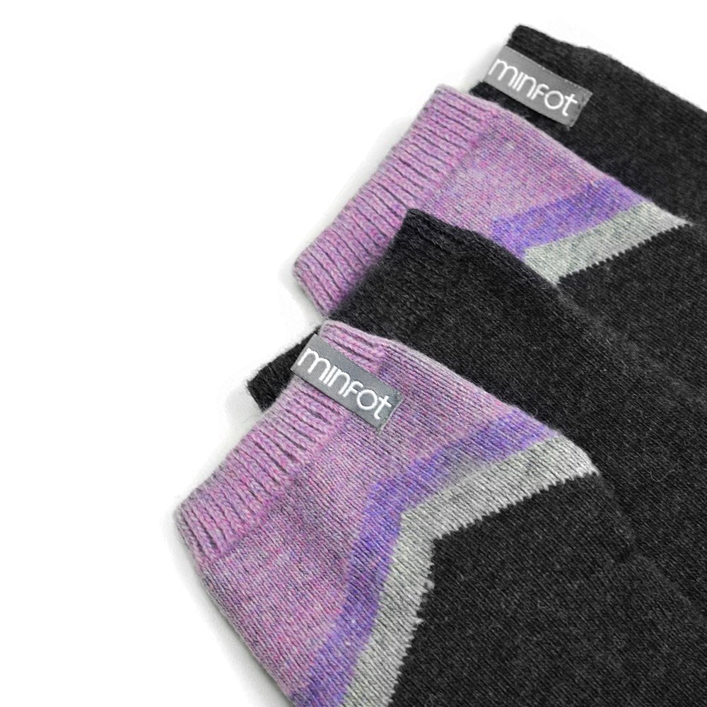 Produktbild 7 - Minfot Strumpor Antihalk Ull Cosy Viola 2-pack