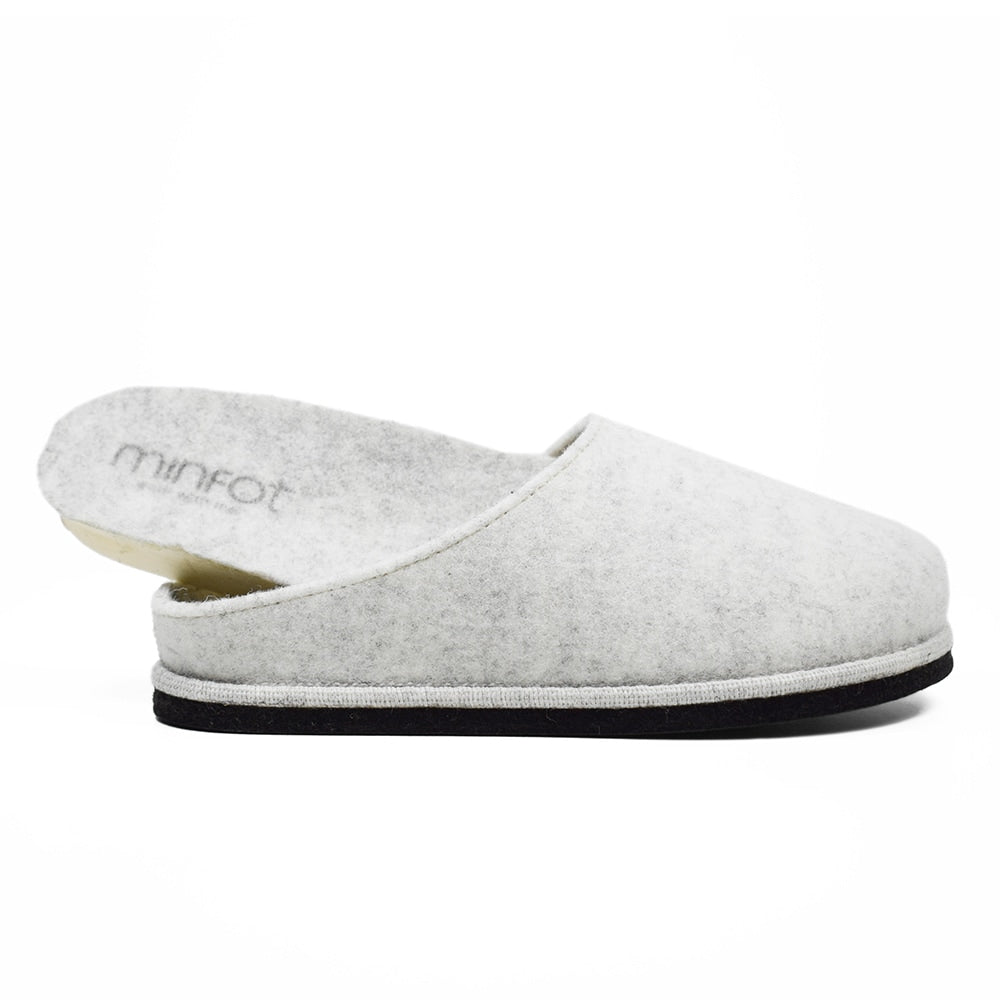 Minfot Tofflor Slip-on Viken Ull Ljusgrå