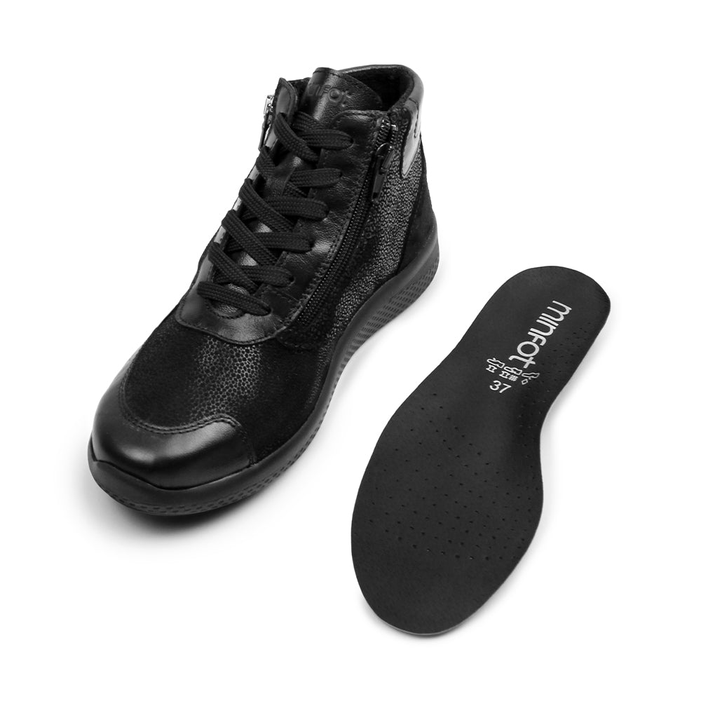 Produktbild 11 - Minfot Way Hög Sneaker Bred Stretch Svart