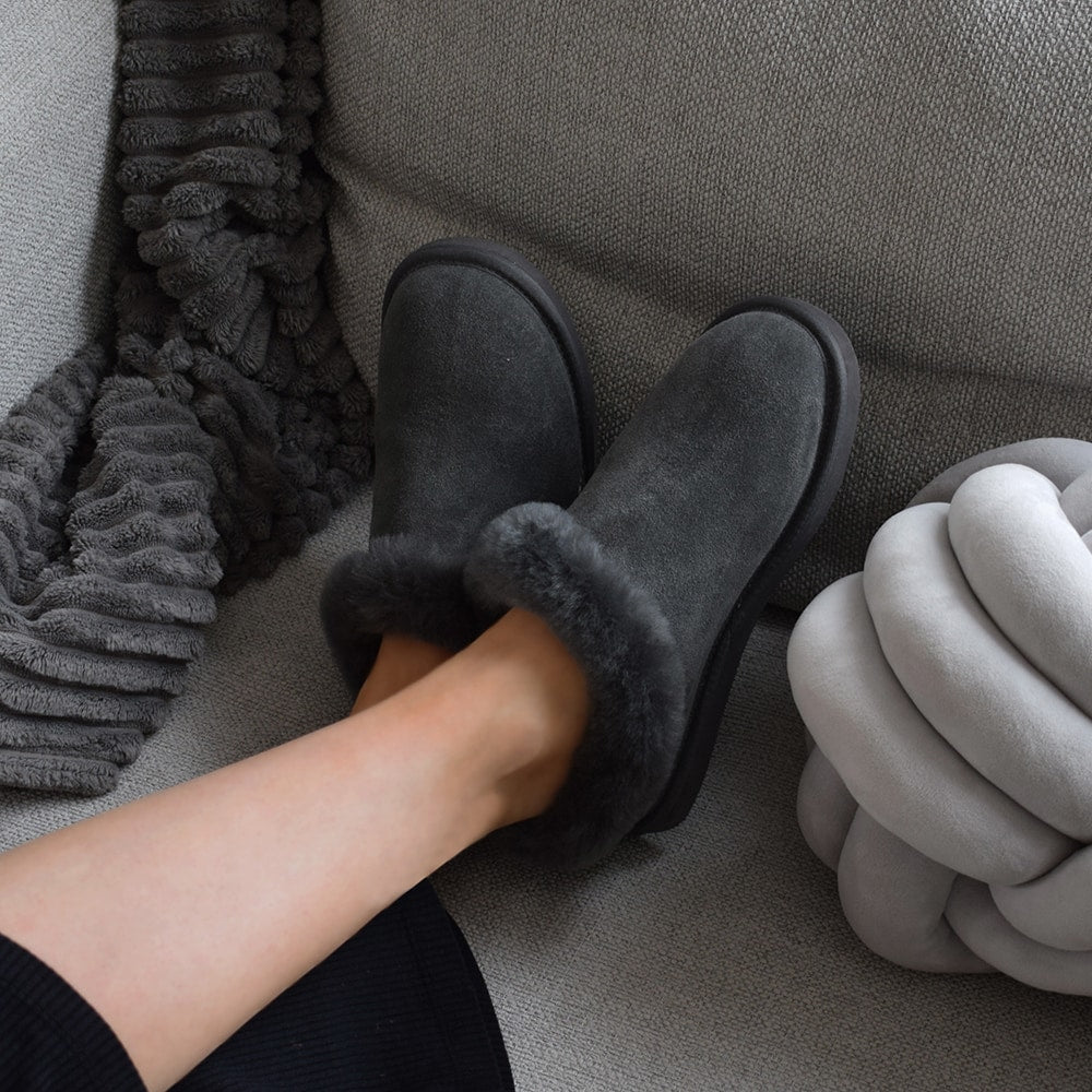 Produktbild 2 - Minfot Tofflor Fårskinn Bergen med sula Grå