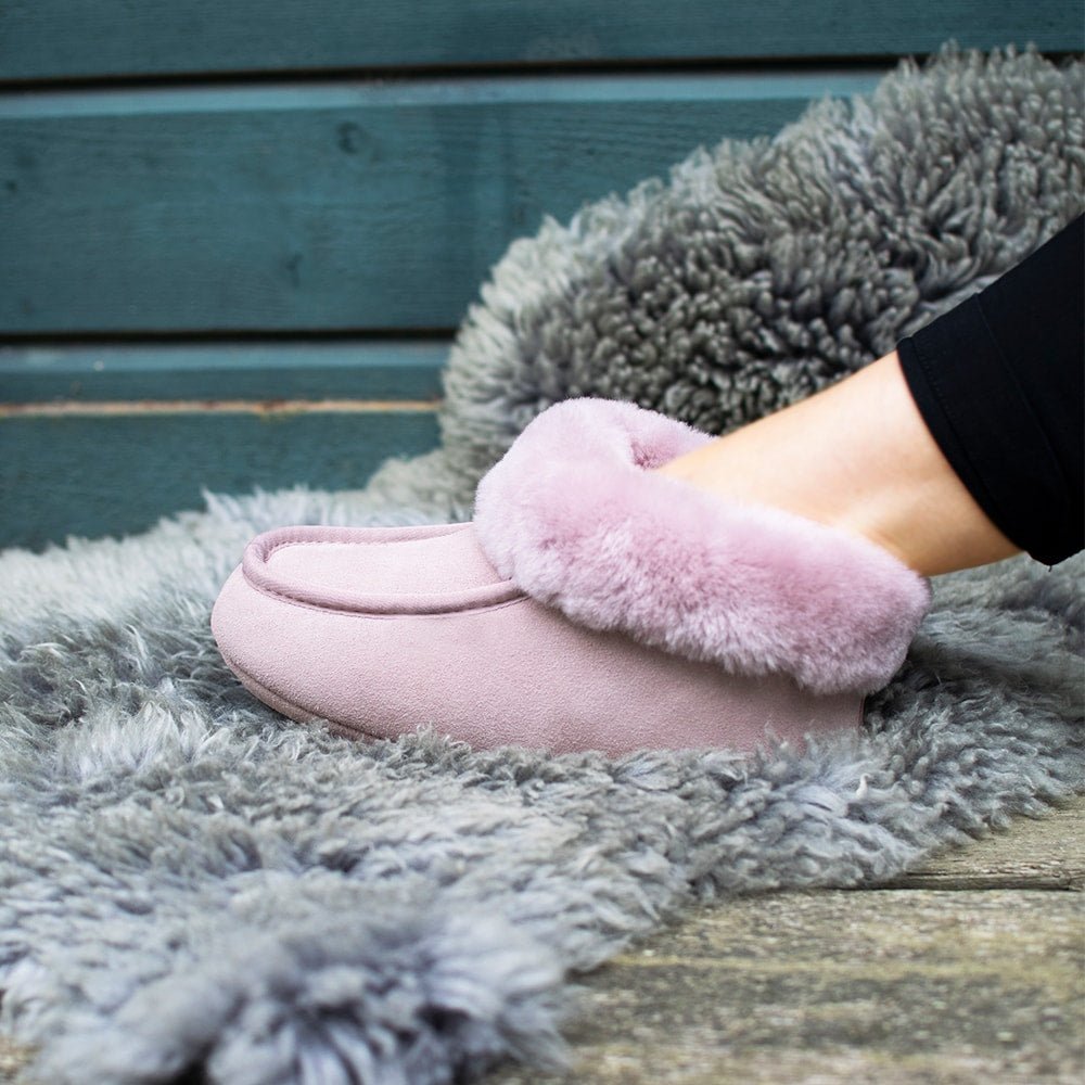 Produktbild 7 - Minfot Fårskinnstofflor Hemse Med Sula Rosa