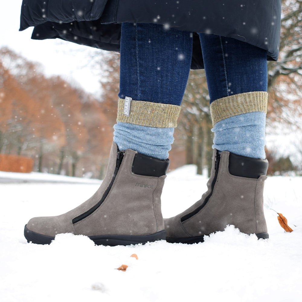 Produktbild 19 - Minfot Dubbskor Boden Mocka Ull Taupe