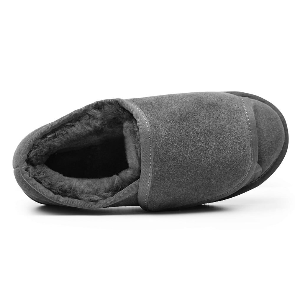 Minfot Fårskinnstofflor Öppningsbar Specialsko Molde Grå