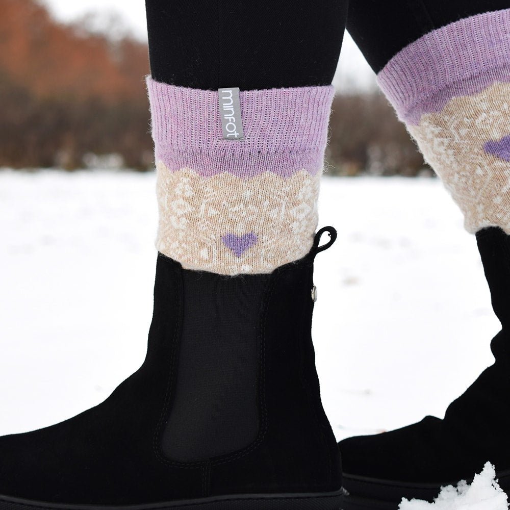 Minfot Ullstrumpor Kärlek 2-pack