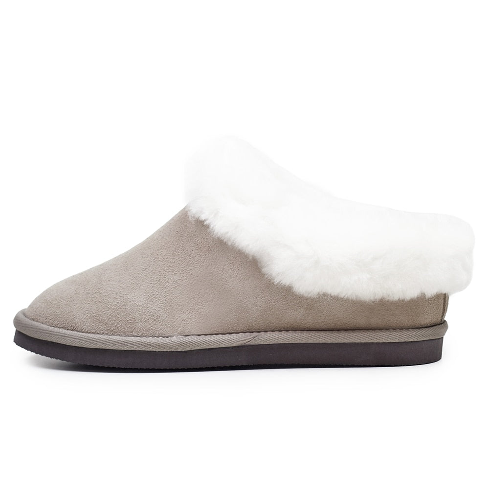 Minfot Fårskinnstofflor Bergen med sula Taupe