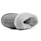Minfot Fårskinnstofflor Slip-on Duved med sula Ljusgrå