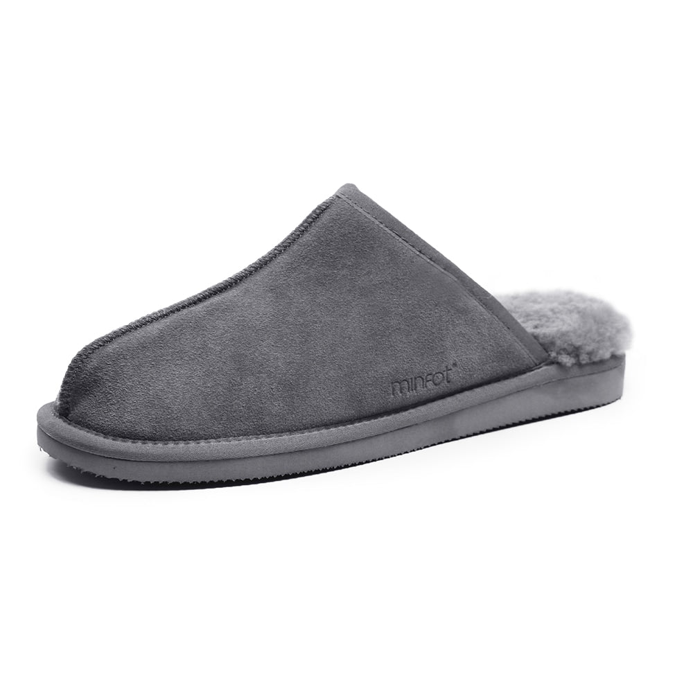 Minfot Fårskinnstofflor Slip-on Orust med sula Grå