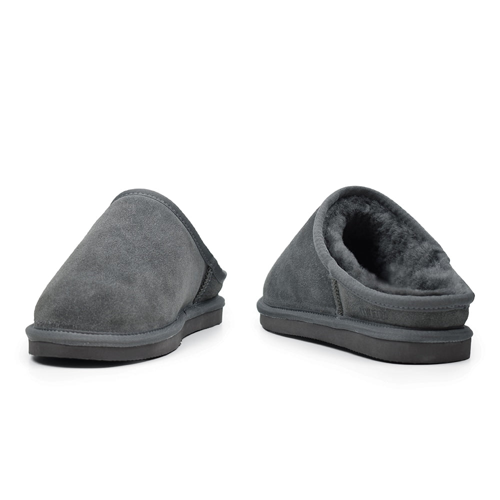 Minfot Fårskinnstofflor Vejle med sula Grå