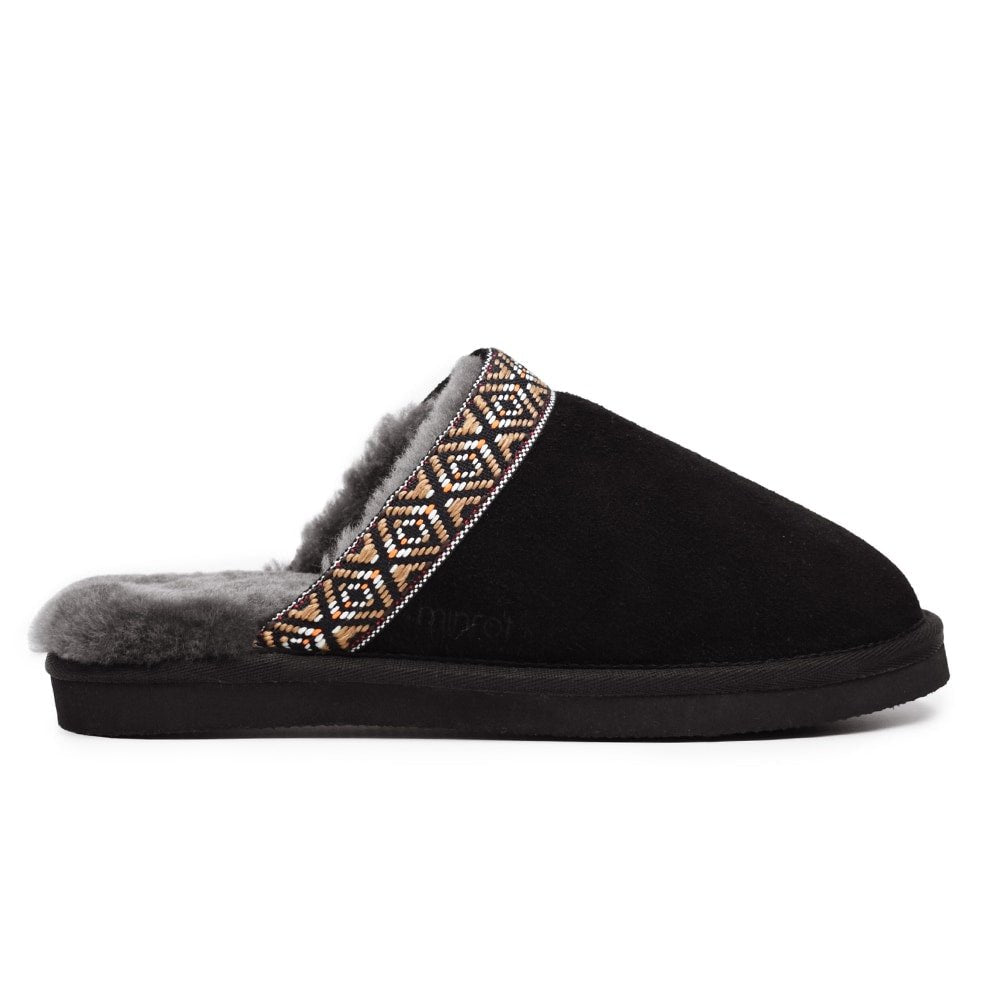 Produktbild 3 - Minfot Fårskinnstofflor Slip-on Myre med sula Svart