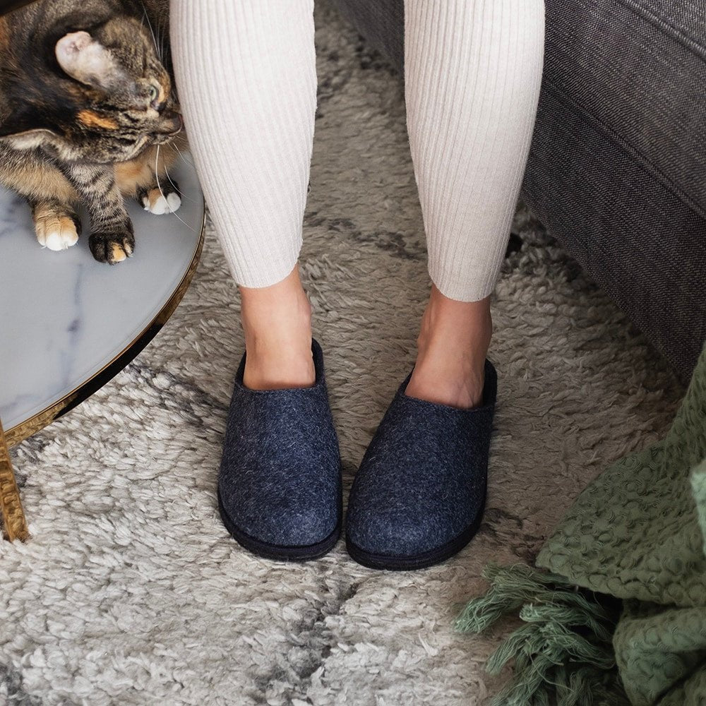 Minfot Tofflor Slip-on Viken Ull Navy